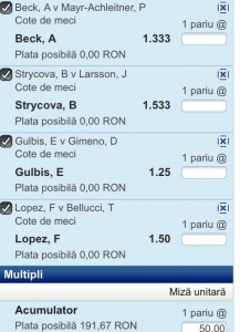 Biletul zilei tenis 16 oct