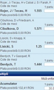 Biletul zilei tenis 8 oct