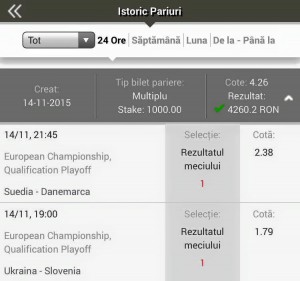 Win El greco sambata 14 nov