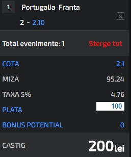 bilet winner finala franta portugalia