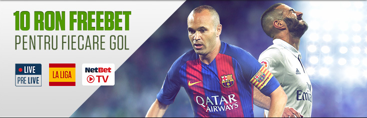 Promotie NetBet | 10 RON Freebet pentru golurile din La Liga
