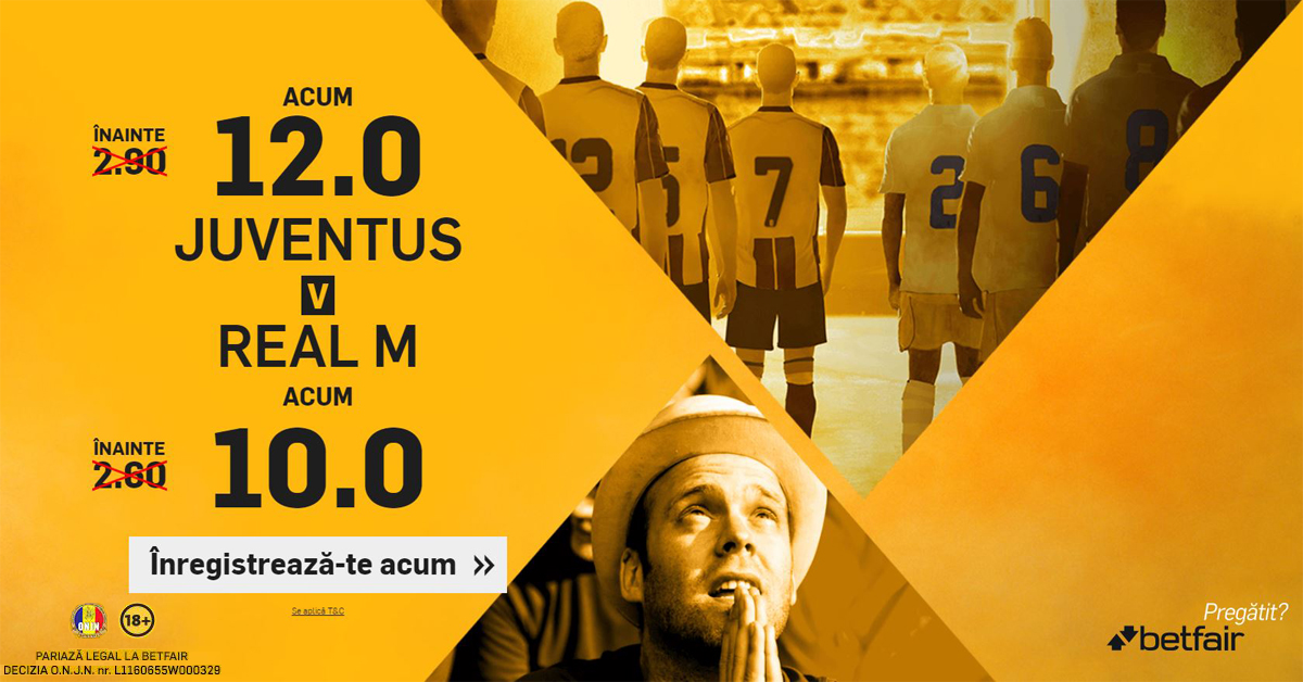 COTA 12.0 pentru JUVENTUS sau 10.0 pentru REAL MADRID! Profita de promotie si ai Abonament Superpont Premium 30 zilei gratuit!