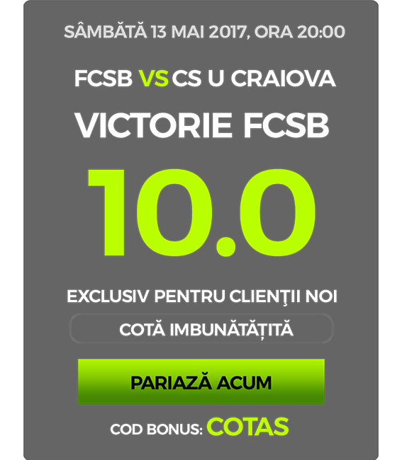 Cota INCREDIBILA pentru FCSB impotriva Craiovei!