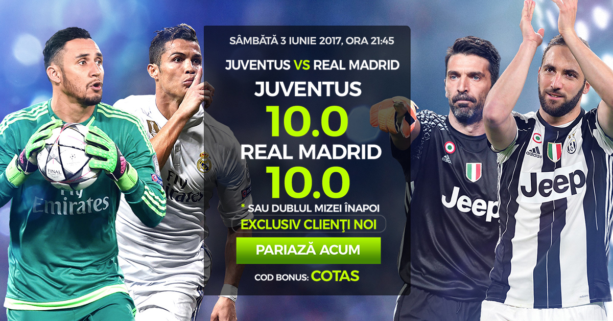 COTA 10.0 pentru Juventus sau Real Madrid! Plus 30 de zile de Abonament Superpont Premium GRATUIT!