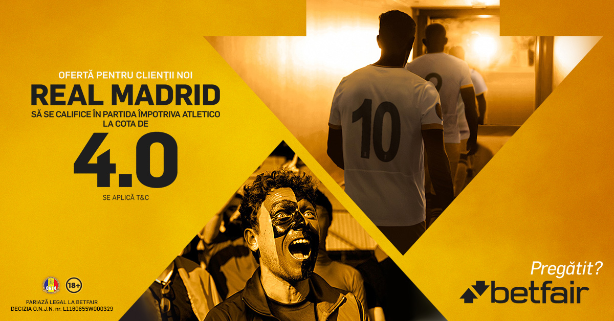 SUPER COTA 4.0 pentru calificarea celor de la Real Madrid! Aproape imposibil sa pierzi!