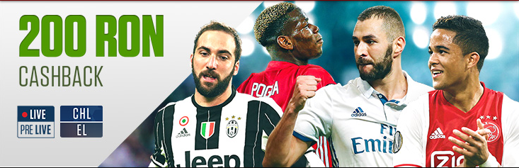 Asigurare de 200 RON pentru Europa League si Champions League