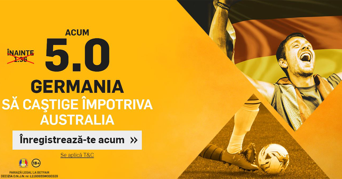 COTA 5.0 pentru Germania cu Australia! Profita de promotie si primesti Abonament Superpont Premium 30 zilei gratuit!