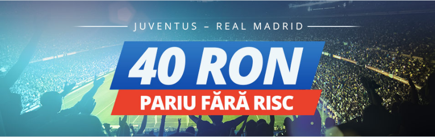 Pariaza pe Juventus vs Real si obtine un Pariu fara Risc de 40 RON