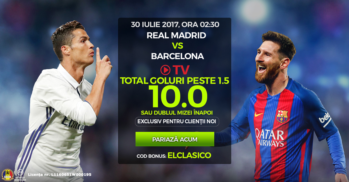 COTA 10.0 pentru minim 2 goluri la Real – Barcelona! Este aproape IMPOSIBIL sa PIERZI!
