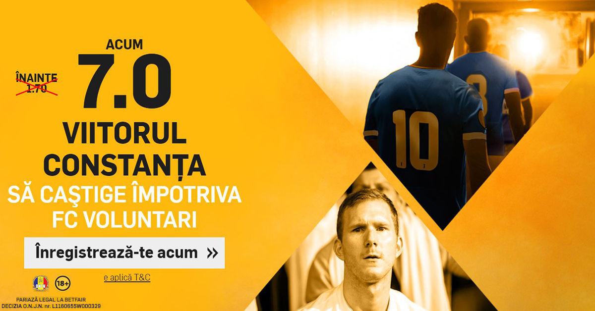 COTA 7.0 pentru FC Viitorul in Super Cupa Romaniei! Profita si primesti Abonament SuperPont Premium GARANTAT!