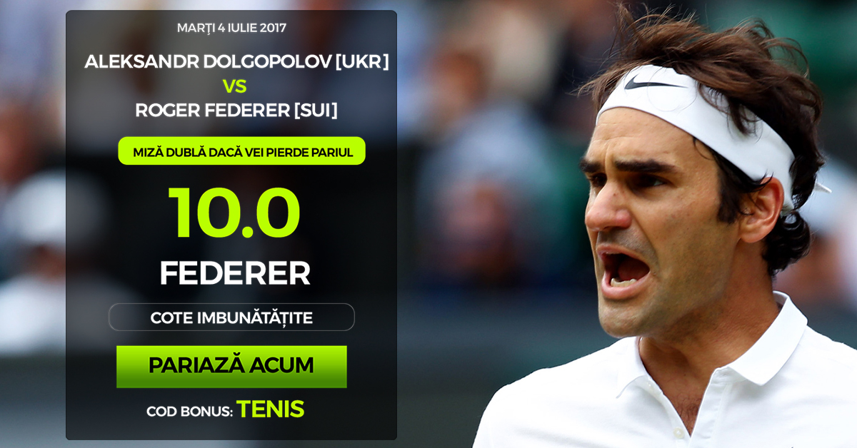 Exclusiv SuperPont! Cota 10.0 pentru FEDERER in meciul cu Dolgopolov!