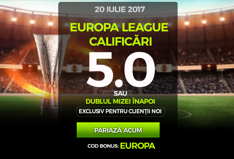 COTA 5.0 pentru succesul ORICAREI ECHIPE din Europa League! Primesti si Abonament SuperPont Premium GARANTAT!