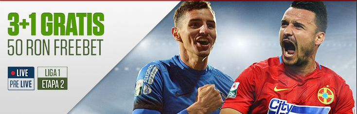 50 RON Freebet daca alegi sa pariezi pe Liga 1