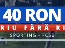 Pariaza pe Sporting vs FCSB si ai Pariu fara risc de 40 RON