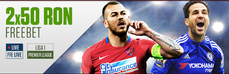 Pariaza pe Liga 1 si Premier League si ai 2 X 50 RON Freebet