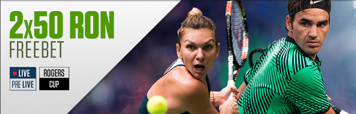Pariaza pe Rogers Cup si primesti 2 X 50 RON Freebet
