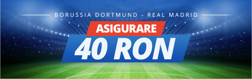 Sportingbet iti asigura pariul plasat pe Dortmund vs Real Madrid