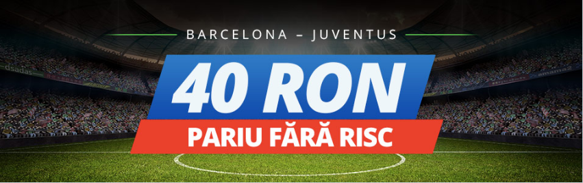 Pariaza la Sportingbet fara niciun fel de risc pe Barcelona vs Juventus