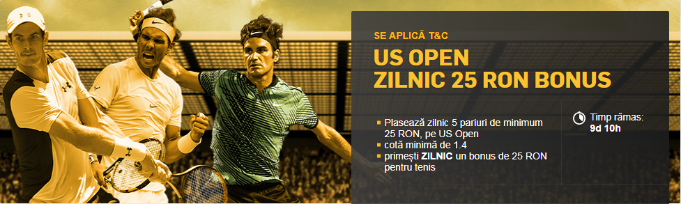 Pariaza pe US Open si primesti zilnic 25 RON