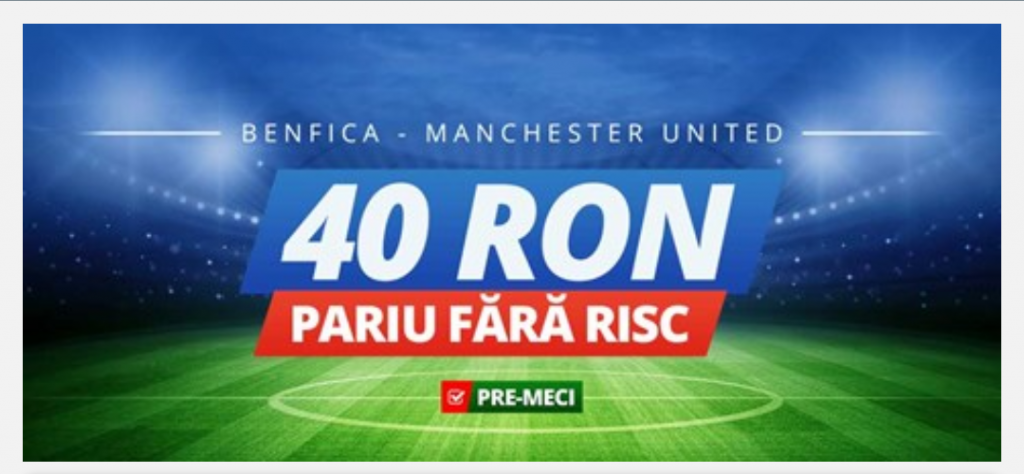 Sportingbet iti asigura pariul plasat pe Benfica vs Man. United