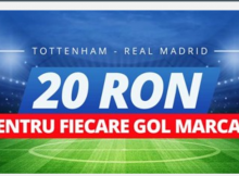 Castiga 20 RON pentru fiecare gol marcat in Tottenham vs Real Madrid