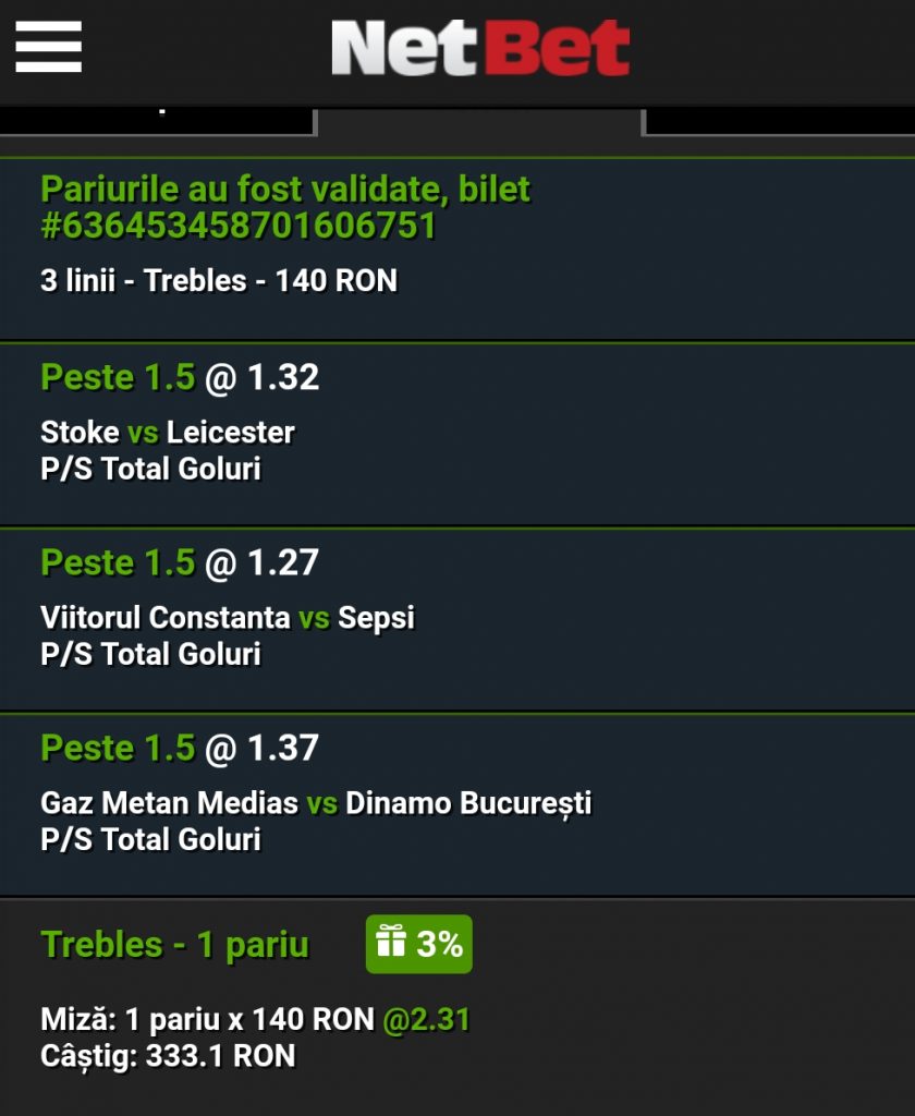 biletul zilei pariuri 4 noiembrie