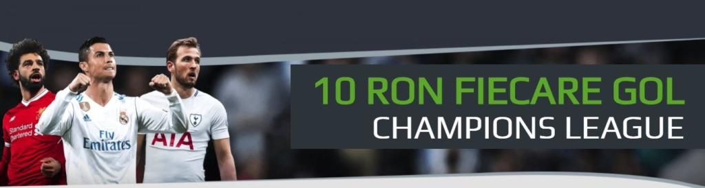 10 RON Freebet pentru fiecare gol inscris in meciurile pe care pariezi in Liga Campionilor