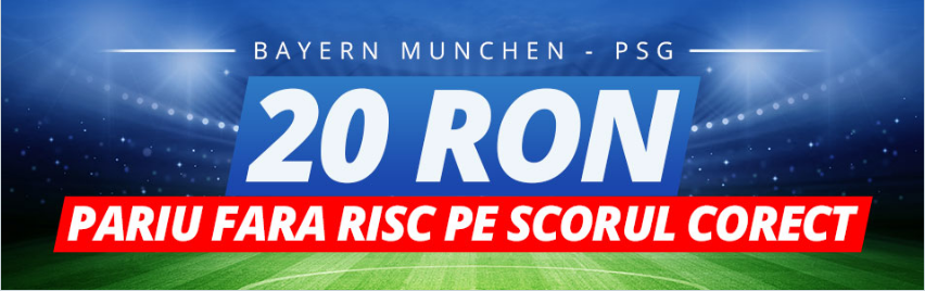 20 RON daca intuiesti scorul intalnirii Bayern Munchen vs PSG