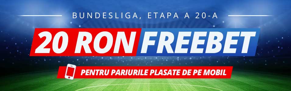 Plasează 4 pariuri și vei beneficia de un FreeBet de 20 RON!