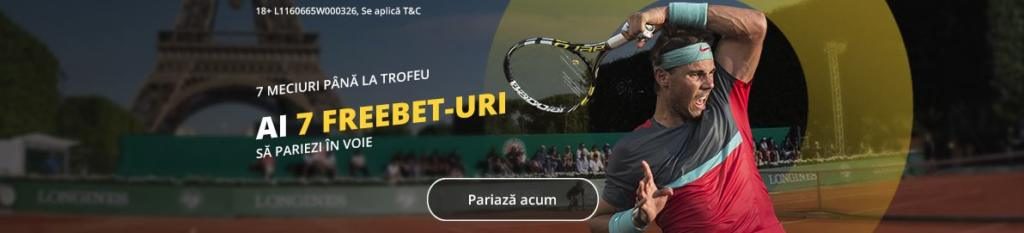 Ai 7 Freebet-uri daca pariezi pe meciurile de la Roland Garros