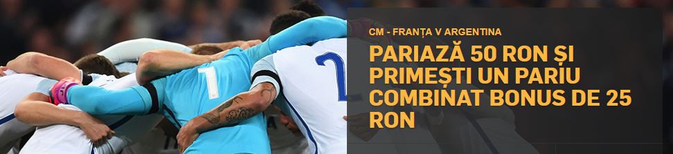 Pariaza pe Franta vs Argentina si castiga un bonus de 25 RON