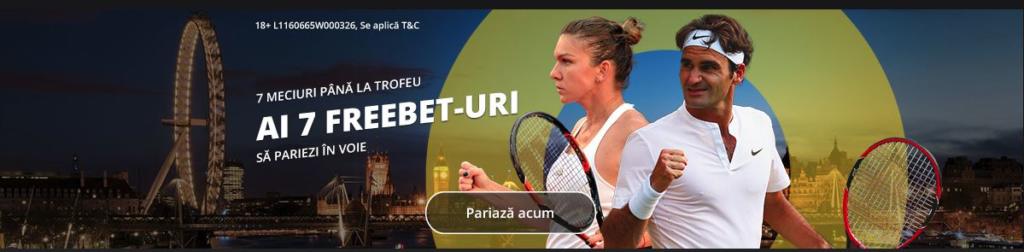 Castiga 7 Freebeturi plasand pariuri pe turneul de la Wimbledon
