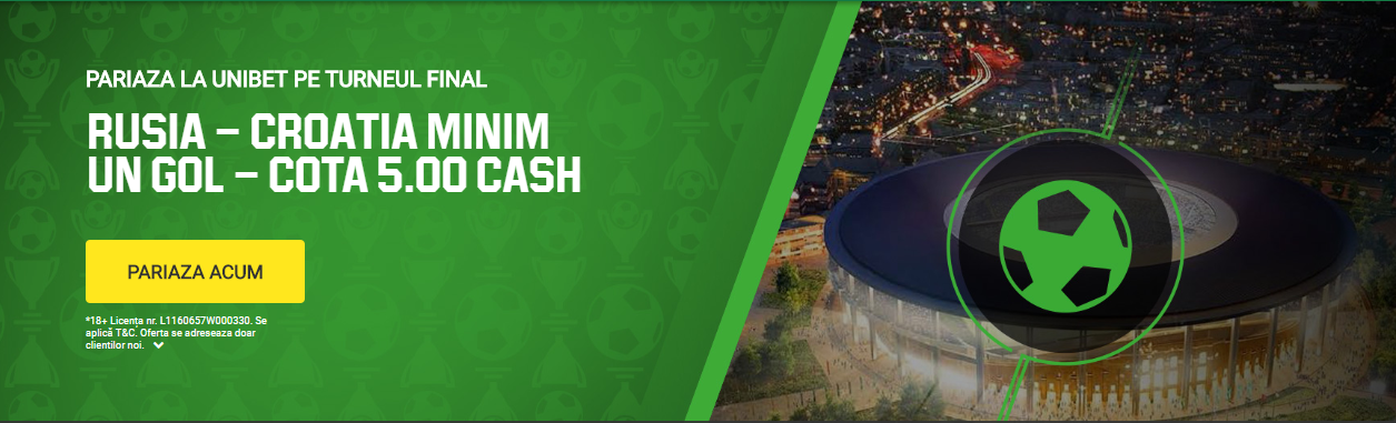 Cota 5.00 cash pentru un gol marcat in Rusia vs Croatia