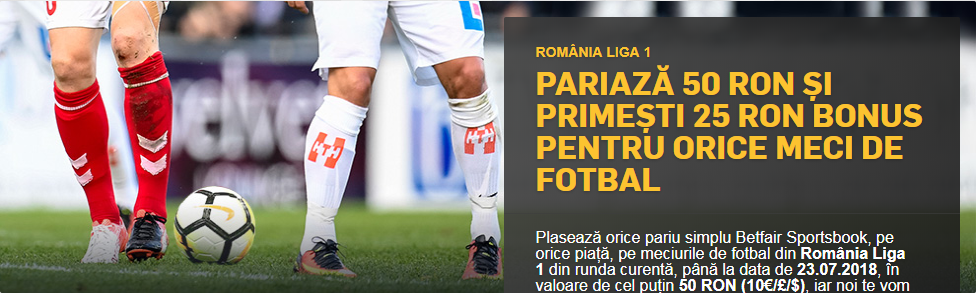 Plaseaza orice pariu Liga 1 si ai bonus de 25 RON