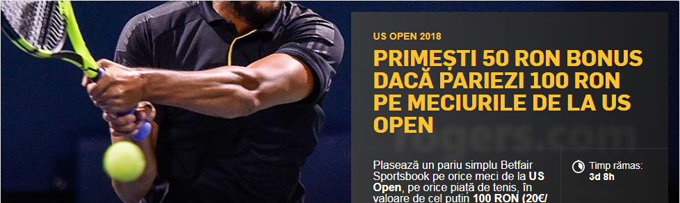 Pariaza pe US Open si primesti bonus 50 RON!