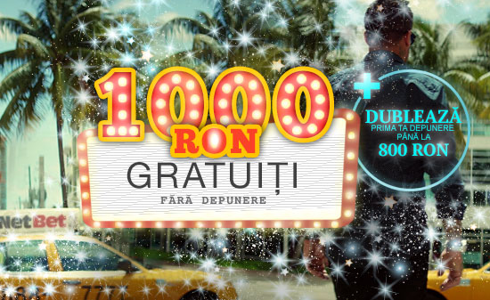 25 rotiri CADOU si pana la 1000 RON bonus fara depunere la NetBet!