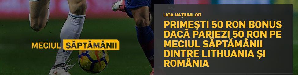 Primesti 50 RON Bonus daca pariezi la Betfair pe Lituania vs Romania!