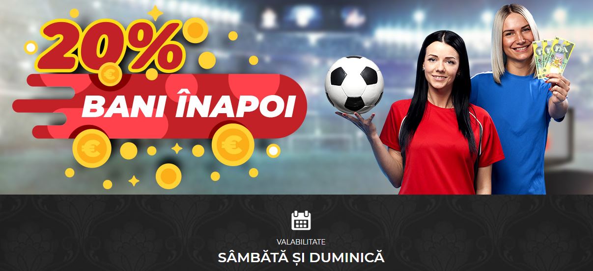 La Maxbet ai 20% BANI INAPOI in fiecare weekend!