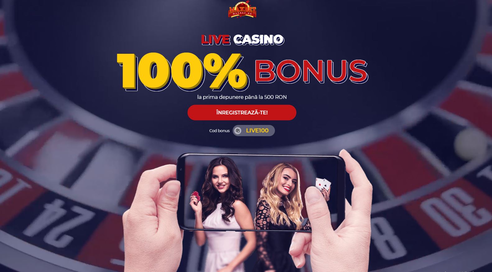 100% BONUS pana la 500 RON la LIVE CASINO MAXBET!