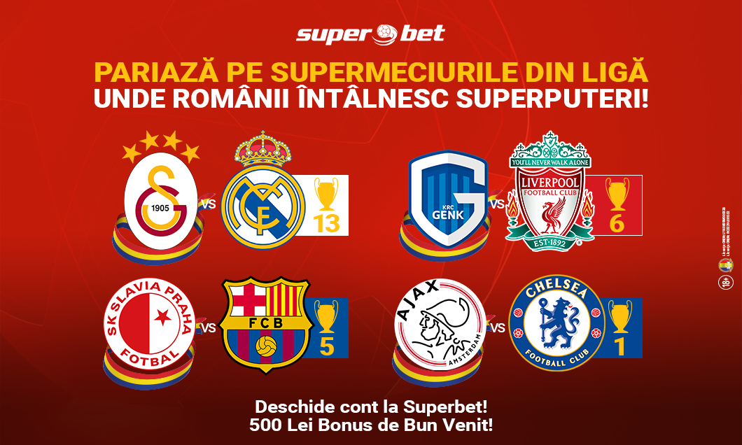 Profita de SuperCote la Superbet pentru Champions League!