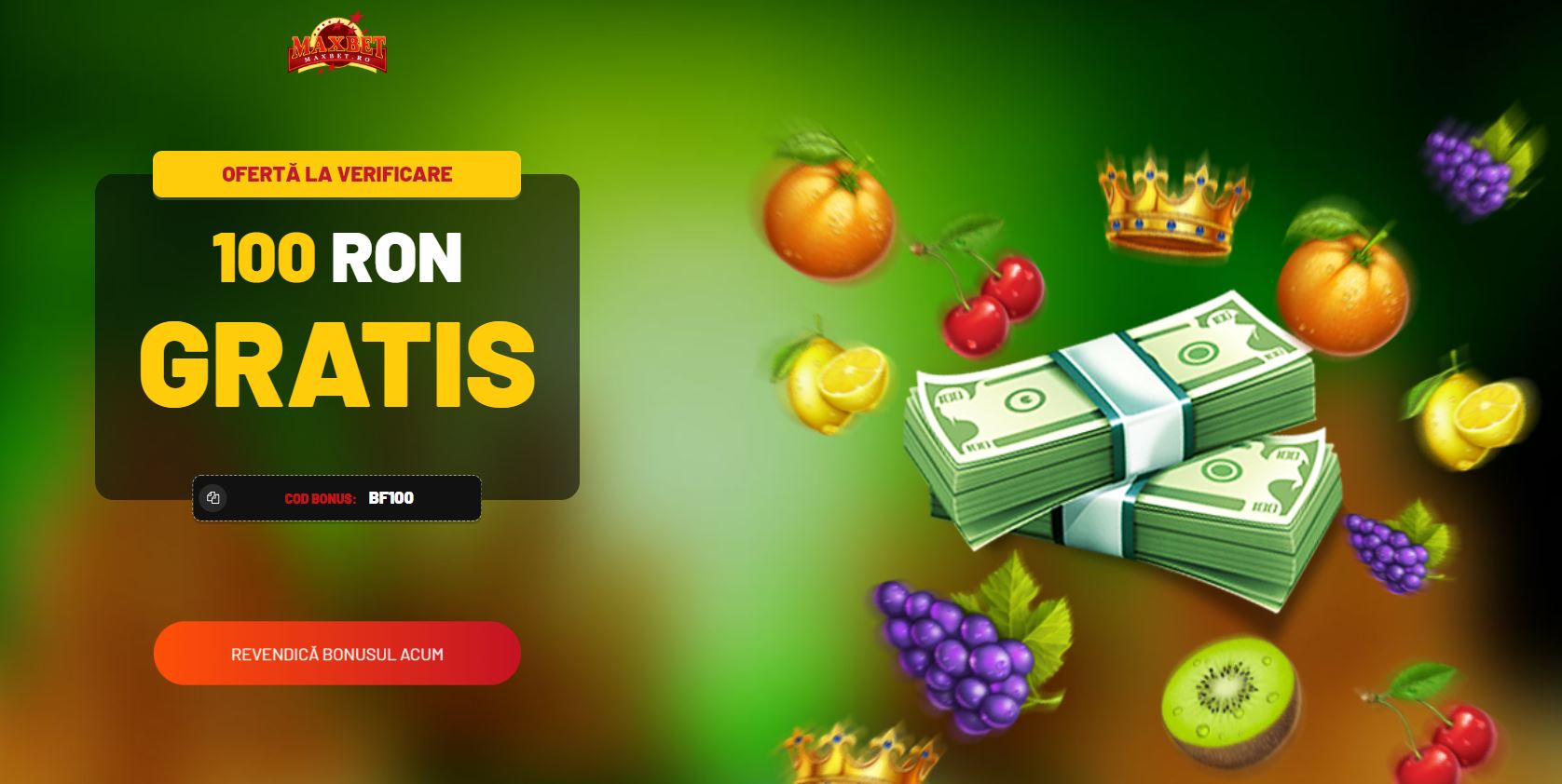 100 RON FARA DEPUNERE la Maxbet pentru cele mai tari pacanele!