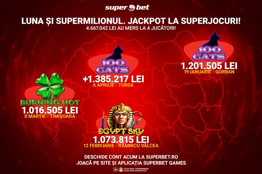 Super JACKPOTURI castigate la SUPERBET!