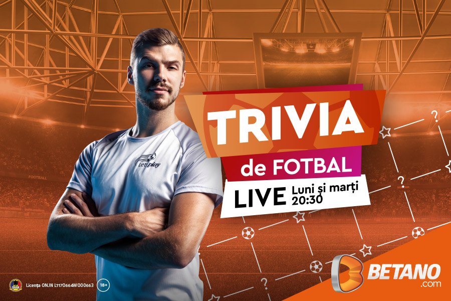 Ai încă două șanse să câștigi premii de mii de lei cu Trivia de Fotbal Live, noul concept Betano!