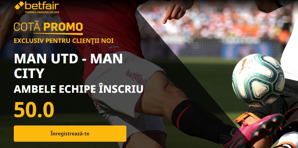 Cota 50.0 pentru Ambele Inscriu in Manchester United vs Manchester City!