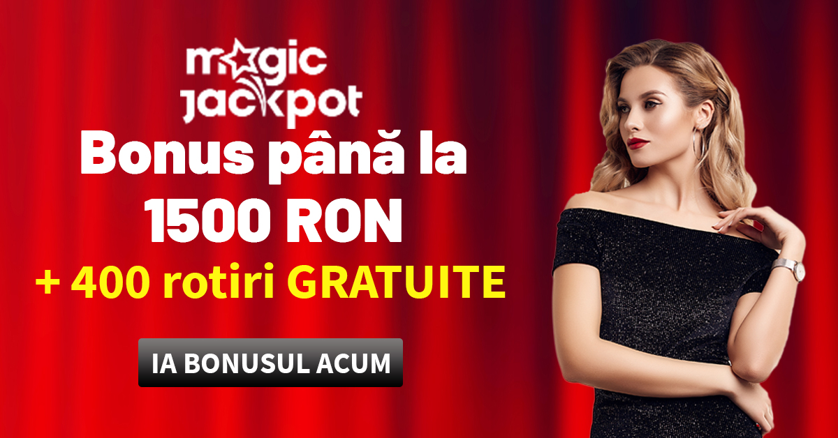 Bonus pana la 1500 RON + 400 rotiri GRATIS la MagicJackpot Casino!