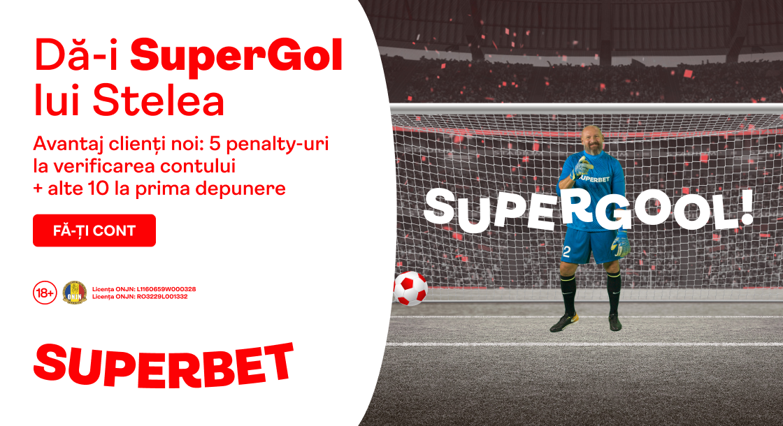 Inscrie SuperGoluri in poarta lui Bogdan Stelea si castiga FreeBeturi ZILNIC!