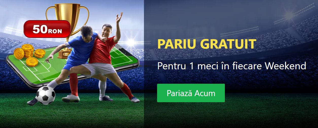 50 RON Free Bet fara rulaj la Winbet in fiecare weekend!