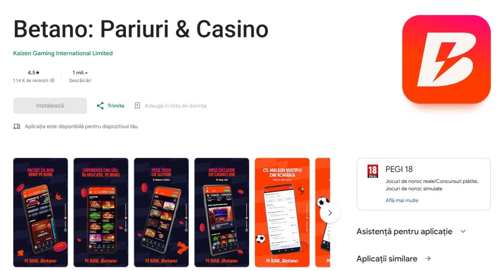 Betano aplicatie mobila app Android google play
