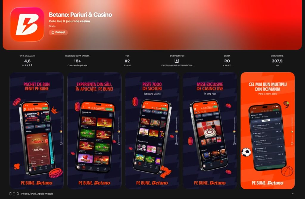 Betano aplicatie mobila app ios apple store