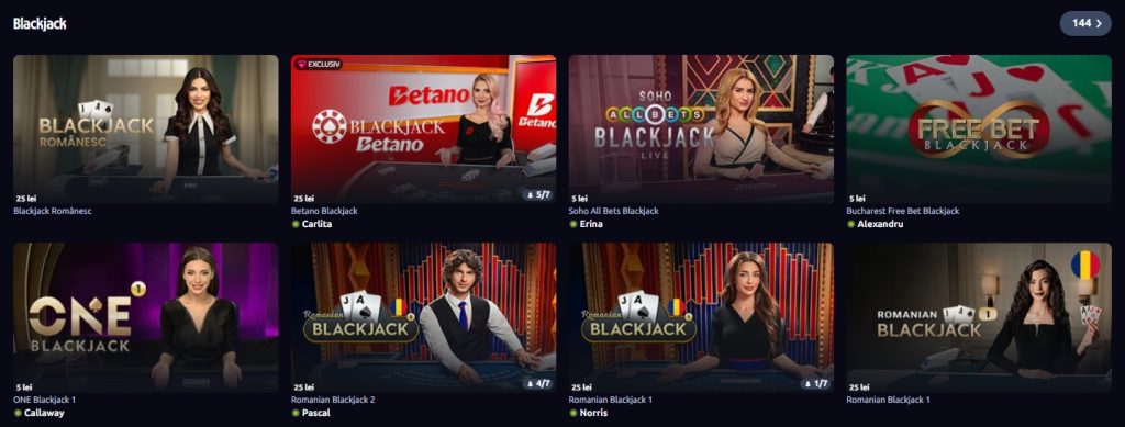 Betano jocuri de masa blackjack